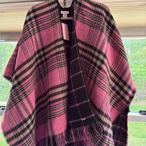 Juicy Couture Pink and Black Plaid Shawl